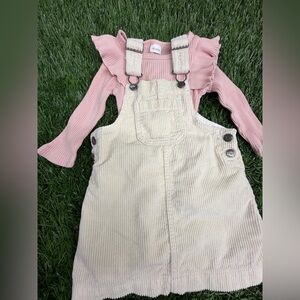 Cat & Jack Pink and Cream Kids Overalls